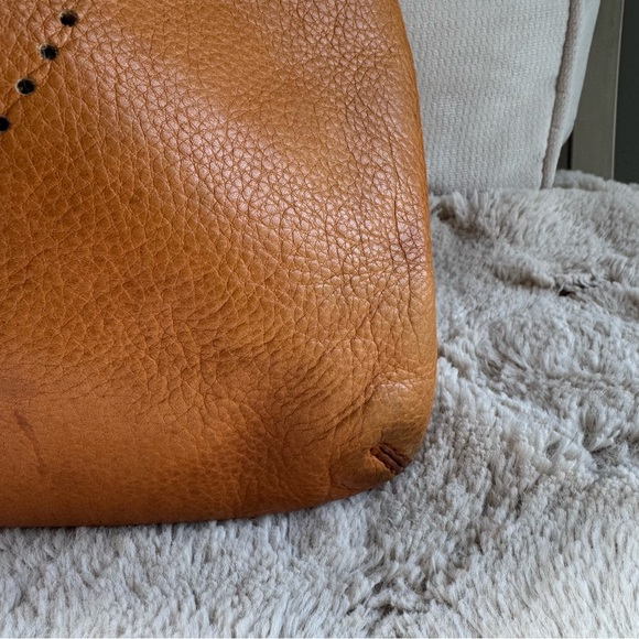 Tory Burch Cognac Perforated Logo Leather Tote Bag - Picture 9 of 16